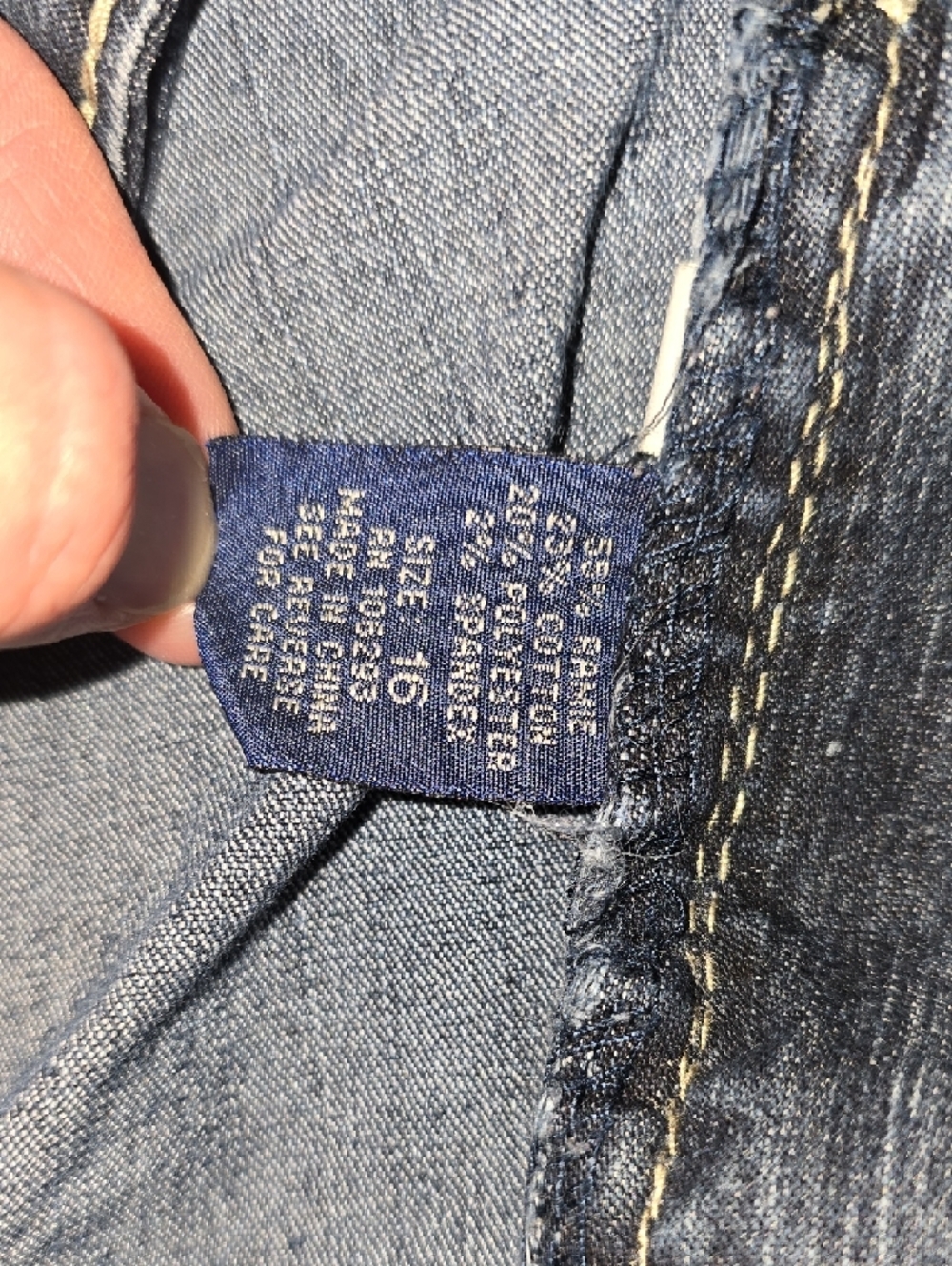 Angels Womens Stretch Blue Jean Bermunda Shorts 16 - Picture 6 of 7